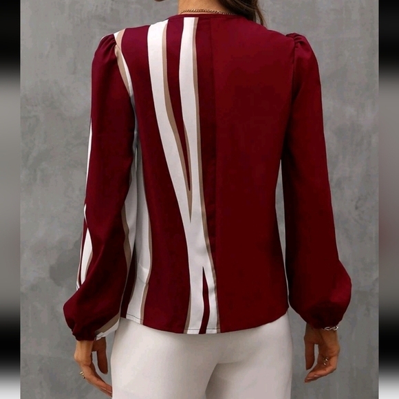 Color Block Button Front Blouse Women Shirt - Picture 2 of 5